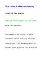 Girls dress like boys and youngmen look like women ppt