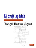 Kỹ thuật lập trình - Chương 10: Thuật toán tổng quát pps