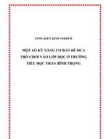 skkn một số kỹ năng cơ bản để đưa trò chơi vào lớp học ở trường tiểu học trần bình trọng