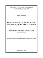 problem solving teaching in basic theory part of technical college