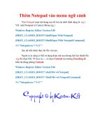 Thủ thuật Windows XP: Thêm Notepad vào menu ngữ cảnh pps
