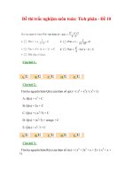 Đề thi trắc nghiệm môn toán: Tích phân - Đề 10 doc