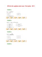 Đề thi trắc nghiệm môn toán: Tích phân - Đề 3 doc