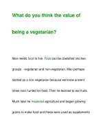 What do you think the value ofbeing a vegetarian? pptx