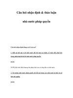 Câu hỏi nhận định & thảo luận nhà nước pháp quyền pptx
