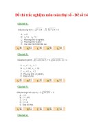 Đề thi trắc nghiệm môn toán:Đại số - Đề số 14 potx