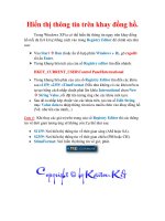 Thủ thuật Windows XP: Hiển thị thông tin trên khay đồng hồ. potx