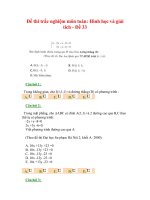 Đề thi trắc nghiệm môn toán: Hình học và giải tích - Đề 33 docx