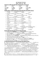 ĐỀ THI HKI NĂM 2011 MÔN: ANH VĂN – ĐỀ 1 pdf