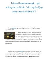 Tại sao Copernicus ngần ngại không cho xuất bản “Về chuyển động quay của các thiên thể