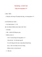 Giáo án lớp 1 môn Toán: Tên Bài Dạy : LUYỆN TẬP Cộng trừ trong phạm vi 9 potx