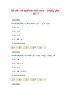 Đề thi trắc nghiệm: môn toán - Lượng giác đề 17 pptx