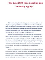 Ứng dụng CNTT và sử dụng blog giáo viên trong dạy học doc
