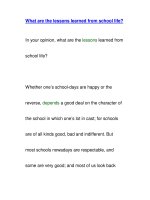 What are the lessons learned from school life? pot