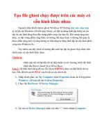 Thủ thuật Windows XP: Tạo file ghost chạy được trên các máy có cấu hình khác nhau docx