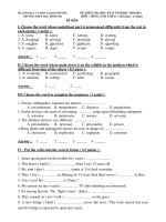 ĐỀ KIỂM TRA HỌC KỲ II NĂM HỌC 2010-2011 MÔN : TIẾNG ANH LỚP 12 - Đề chẵn pot