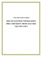 skkn một số giải pháp chỉ đạo khắc phục khó khăn trong dạy học tập viết lớp 1