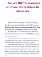 Ánh sáng Mặt Trời dưới góc độ vật lý và cái nhìn đa chiều về tác dụng của nó potx