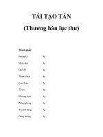 TÁI TẠO TÁN (Thương hàn lục thư) ppsx