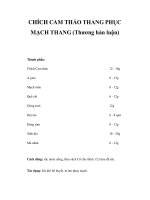 CHÍCH CAM THẢO THANG PHỤC MẠCH THANG (Thương hàn luận) pot