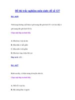 Đề thi trắc nghiệm môn sinh: đề số 127 docx