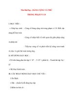 Giáo án lớp 1 môn Toán: Tên Bài Dạy : BẢNG CỘNG VÀ TRỪ TRONG PHẠM VI 10 ppsx