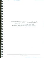 công ty cổ phần dịch vụ hàng hóa nội bài báo cáo tài chính được kiểm toán cho năm tài chính kết thúc ngày 31 tháng 12 năm 2011