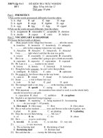 ĐỀ KIỂM TRA TRẮC NGHIỆM Môn: Tiếng Anh lớp 12 - Đề 1 pps