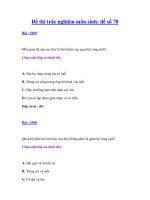 Đề thi trắc nghiệm môn sinh: đề số 70 pptx