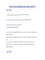 Đề thi trắc nghiệm môn sinh: đề số 27 pot