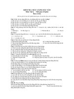 KIỂM TRA CHẤT LƯỢNG ĐẦU NĂM Môn: Vật lý doc