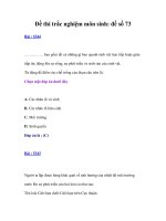 Đề thi trắc nghiệm môn sinh: đề số 73 ppsx