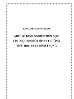 skkn một số kinh nghiệm rèn đọc cho học sinh ở lớp 5/1 trường tiểu học trần bình trọng