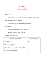 Giáo án lớp 4: SỨC KHOẺ BỆNH NGOÀI DA ppsx