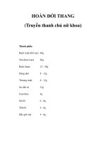 HOÀN ĐỚI THANG (Truyền thanh chủ nữ khoa) docx