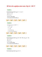 Đề thi trắc nghiệm môn toán: Đại số - Đề 27 ppt