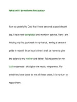 What will I do with my first salary docx