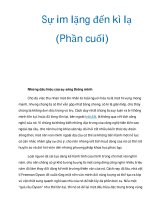 Sự im lặng đến kì lạ (Phần cuối) doc