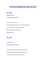 Đề thi trắc nghiệm môn sinh: đề số 10 pdf