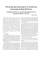 Tối ưu hóa quá trình quản lý vị trí thuê bao trong mạng di động thế hệ sau potx