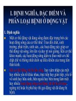 Bệnh học thủy sản : ĐỊNH NGHĨA, ĐẶC ĐIỂM VÀ PHÂN LOẠI BỆNH Ở ĐỘNG VẬT part 1 doc