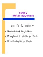Bài giảng Nguyên lý Quản trị học - Chương 4 Thông tin trong quản trị pdf