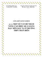 skkn một số vấn đề nhằm nâng cao hiệu quả giảng dạy môn đẩy tạ ở trường thpt trấn biên