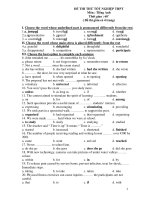 ĐỀ THI THỬ TỐT NGHIỆP THPT Môn : Tiếng Anh potx