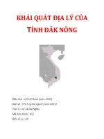 KHÁI QUÁT ĐỊA LÝ CỦA TỈNH ĐĂK NÔNG pptx