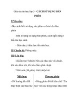 Giáo án tin học lớp 3 - CÁCH SỬ DỤNG BÀN PHÍM ppsx