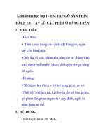 Giáo án tin học lớp 1 - EM TẬP GÕ BÀN PHÍM BÀI 2: EM TẬP GÕ CÁC PHÍM Ở HÀNG TRÊN ppsx