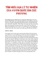 TÌM HIỂU ĐỊA LÝ TỰ NHIÊN CỦA VƯỜN QUỐC GIA CÚC PHƯƠNG ppt