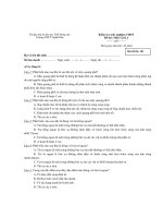 Kiểm tra trắc nghiệm THPT Đề thi: Môn Vật Lý - Mã đề thi: 103 doc