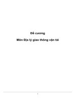 Đề cương môn địa lý giao thông vận tải